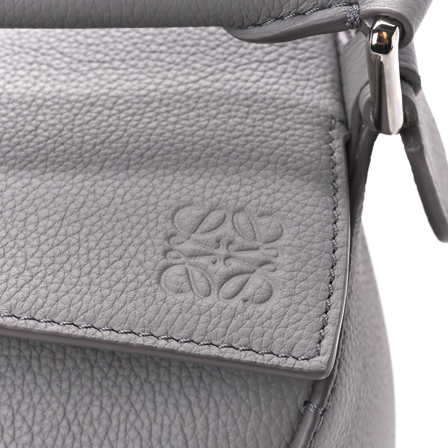 Loewe Soft Grained Calfskin Small Puzzle Edge Bag Pearl Grey 7 of 10