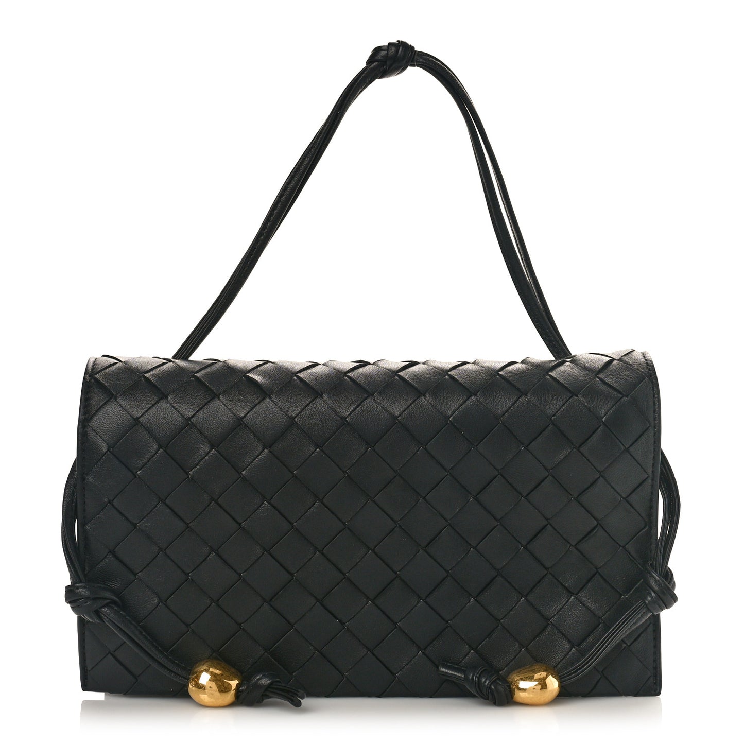 Nappa Intrecciato Trio Pouch On Strap Black