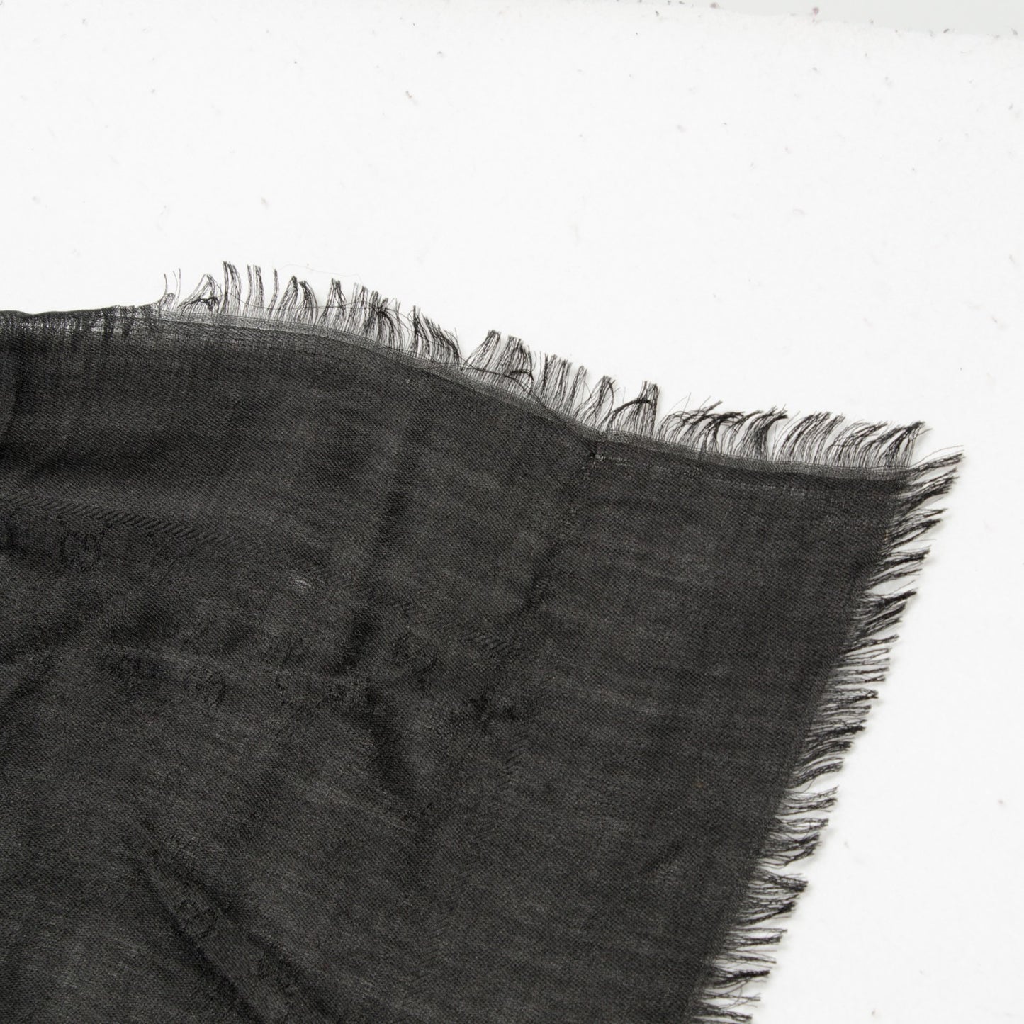 Wool Silk GG Monogram GGNat Scarf Black