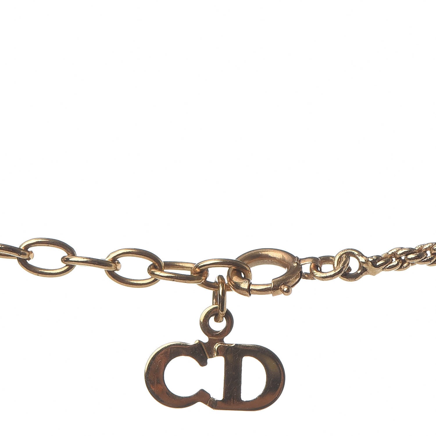 Christian Dior Metal Initials Necklace Gold 4 of 4