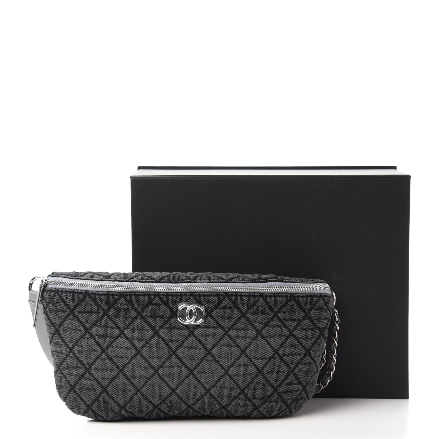 Denim Quilted Denimpression Waist Bag Black Grey