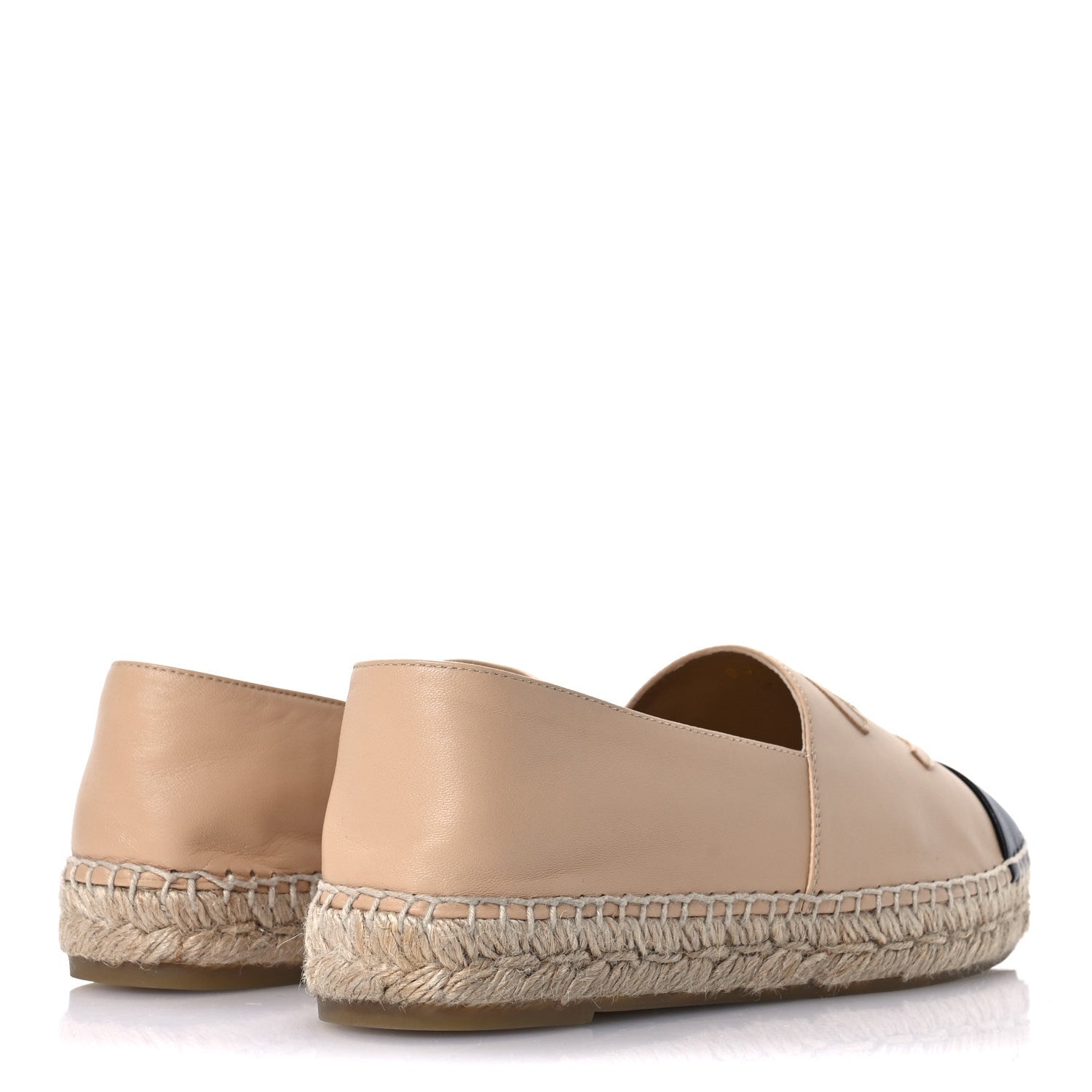 Chanel Lambskin CC Espadrilles 39 Beige Black 5 of 9