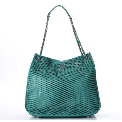 Chanel Calfskin Perforated Up In The Air Tote Green 1 of 10