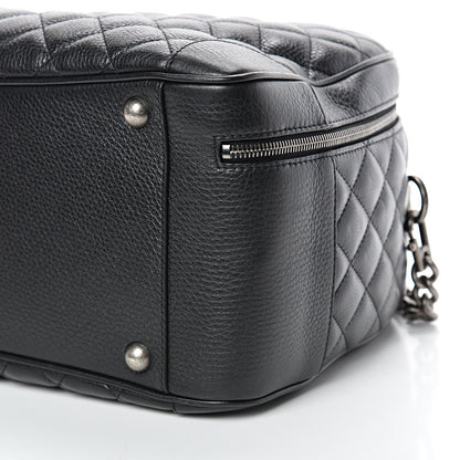 Chanel Calfskin Quilted Large Airlines Round Trip Bowling Bag Black 9 of 10