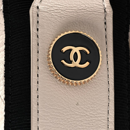 Chanel Calfskin Stitched Large Button Up Hobo Ivory Black 19 of 19