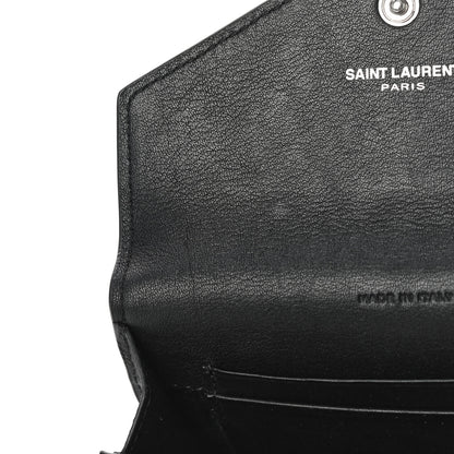 Saint Laurent Calfskin Heart Studded Small Envelope Wallet Black 11 of 13