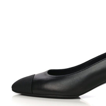 Chanel Lambskin Grosgrain Cap Toe Egyptian Amulet CC Pumps 40.5 Black 2 of 21