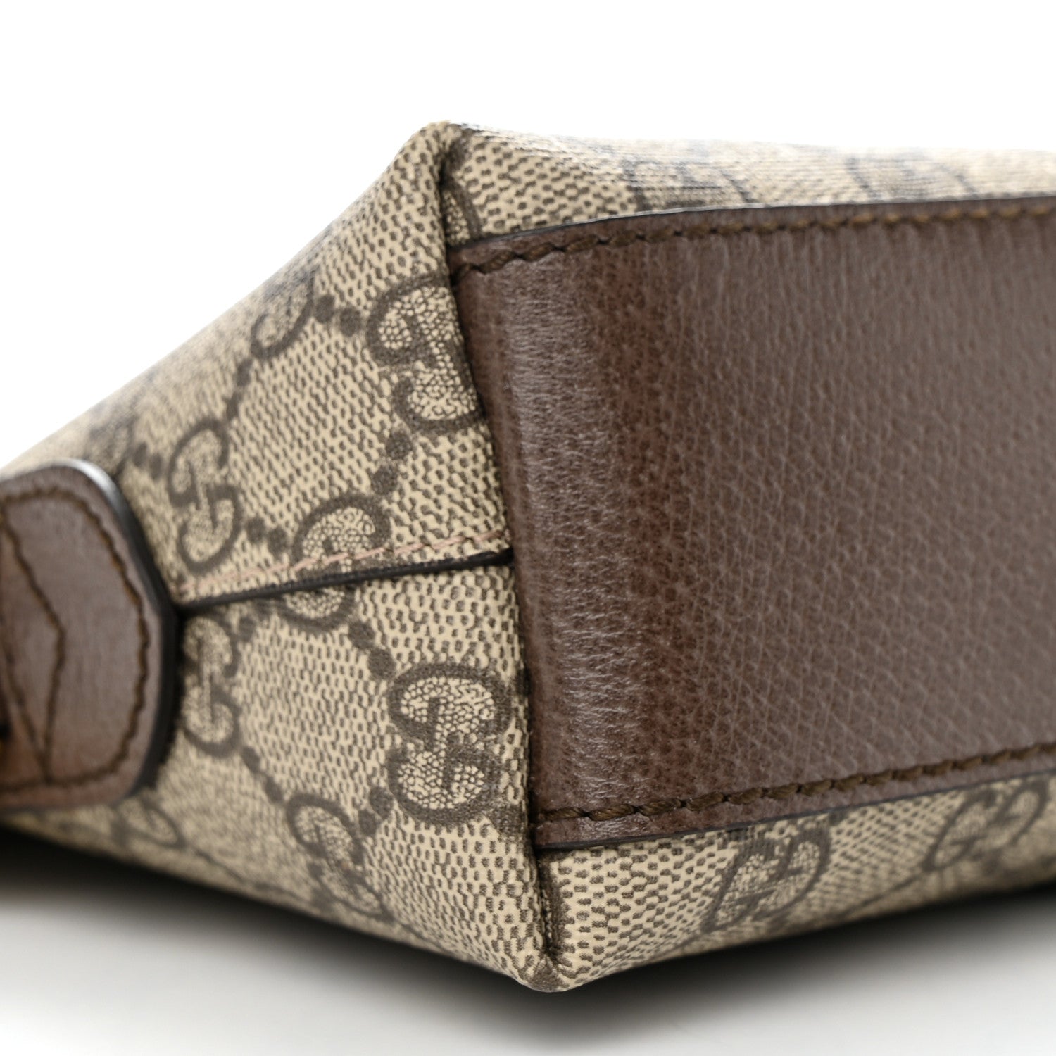 Gucci GG Supreme Monogram Textured Dollar Calfskin Web Small Ophidia Dome Shoulder Bag Beige Ebony New Acero 9 of 10