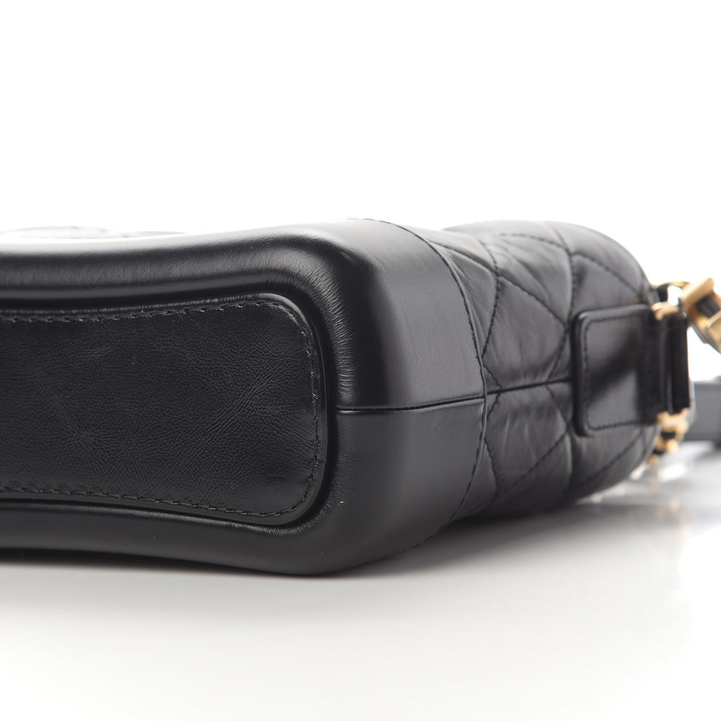Aged Calfskin Quilted Small Gabrielle Hobo Black