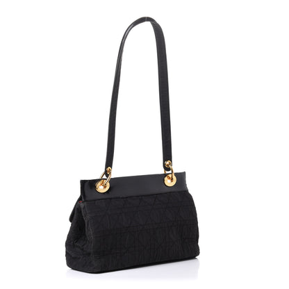 Christian Dior Nylon Glazed Calfskin Cannage Shoulder Bag Black 5 of 18