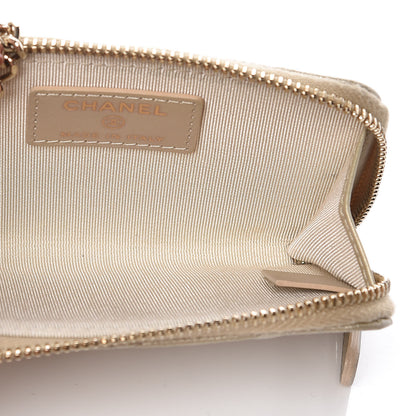 Chanel Metallic Caviar Quilted Key Holder Case Light Gold 7 of 10
