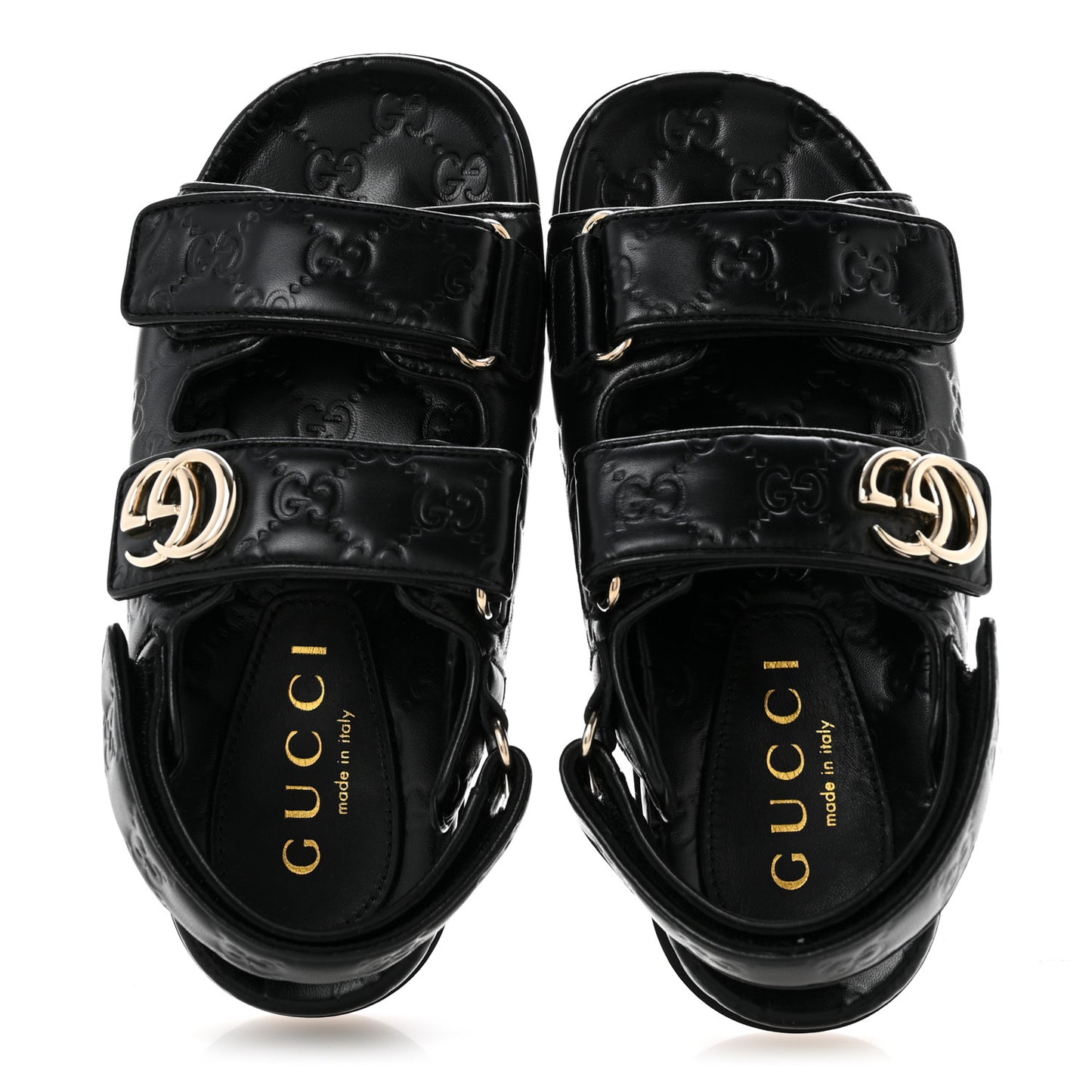 Guccissima GG Embossed Womens Sandals 36.5 Black