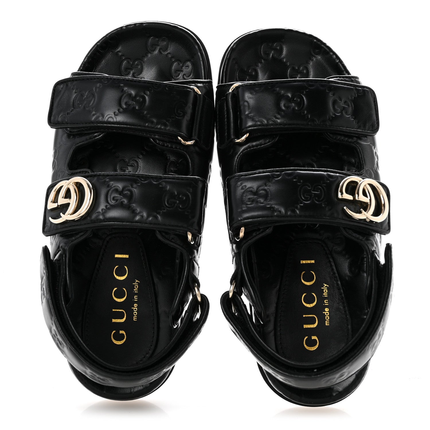 Gucci Guccissima GG Embossed Womens Sandals 36.5 Black 2 of 10