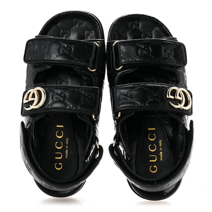 Gucci Guccissima GG Embossed Womens Sandals 36.5 Black 2 of 10