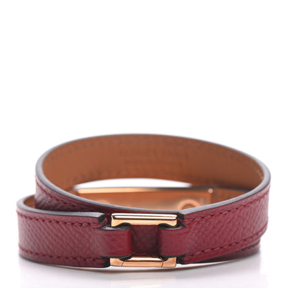 Hermes Epsom Rivale Double Tour Bracelet S Bordeaux 3 of 6