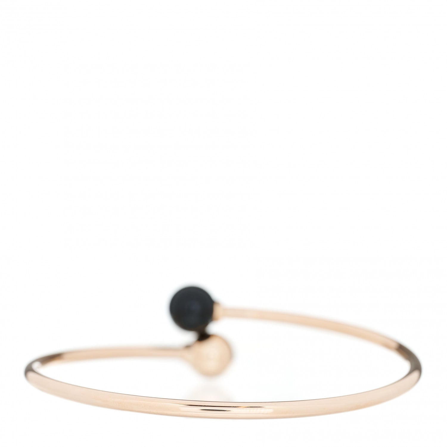 Tiffany 18K Rose Gold Black Onyx 8mm HardWear Ball Bypass Bracelet 2 of 4