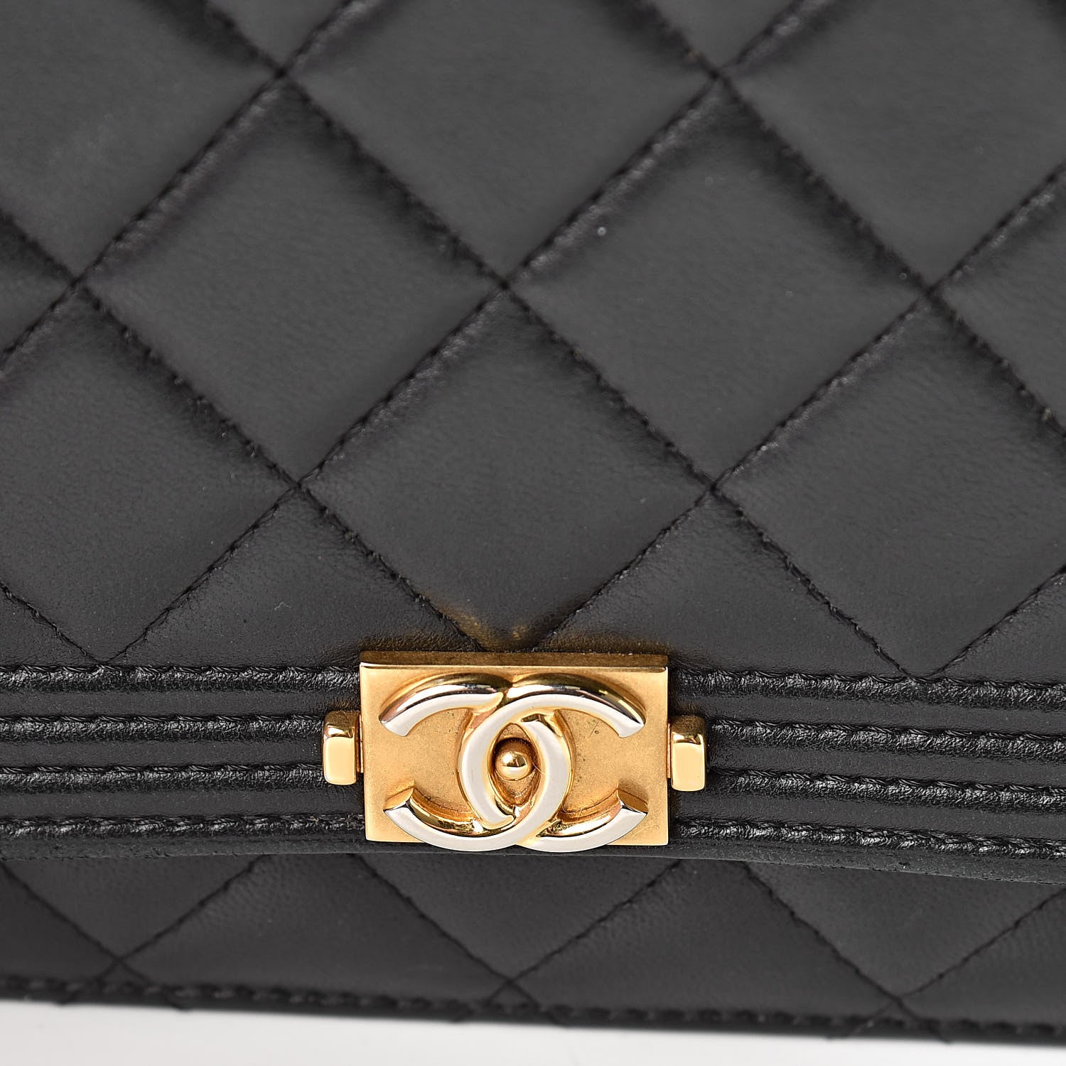 Chanel Lambskin Quilted Boy Wallet On Chain WOC Black 16 of 20