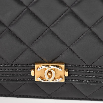 Chanel Lambskin Quilted Boy Wallet On Chain WOC Black 16 of 20