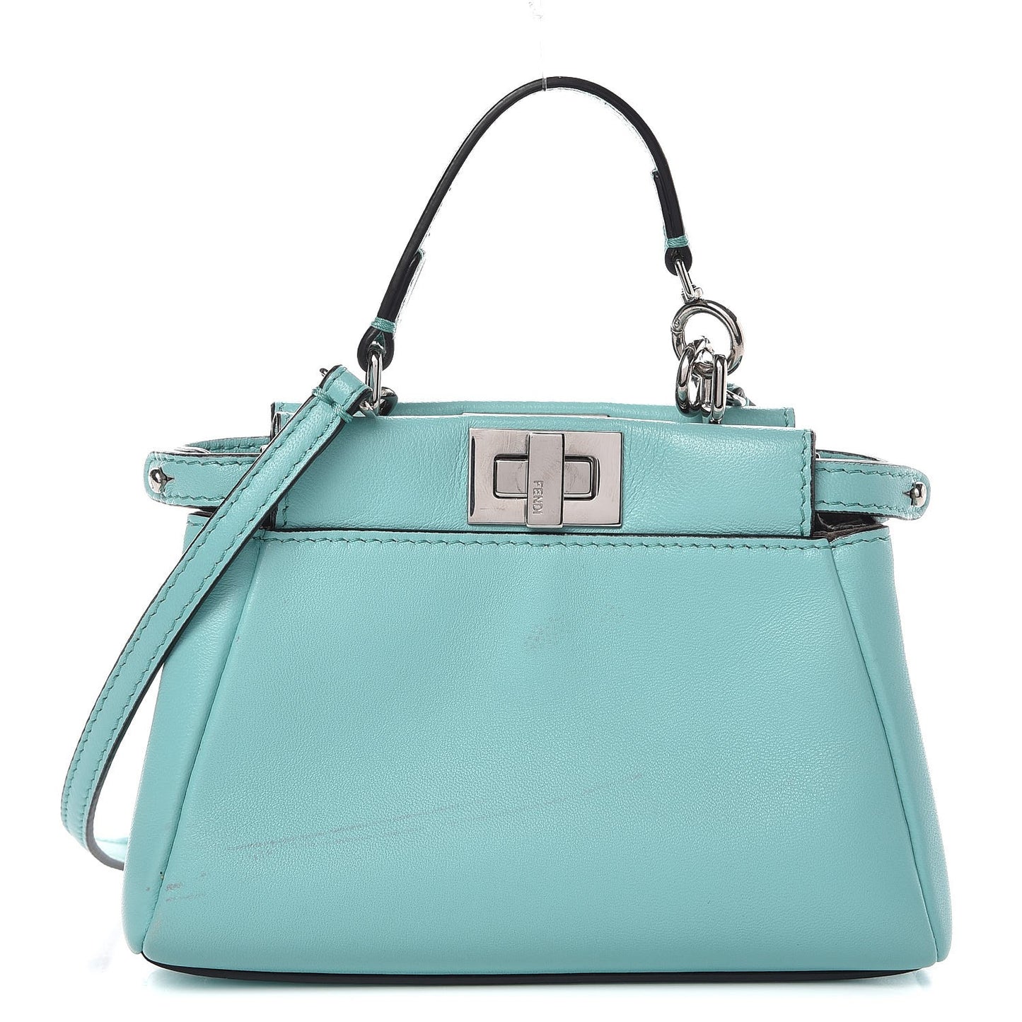 Shiny Nappa Micro Peekaboo Iconic Satchel Turchese Egiz