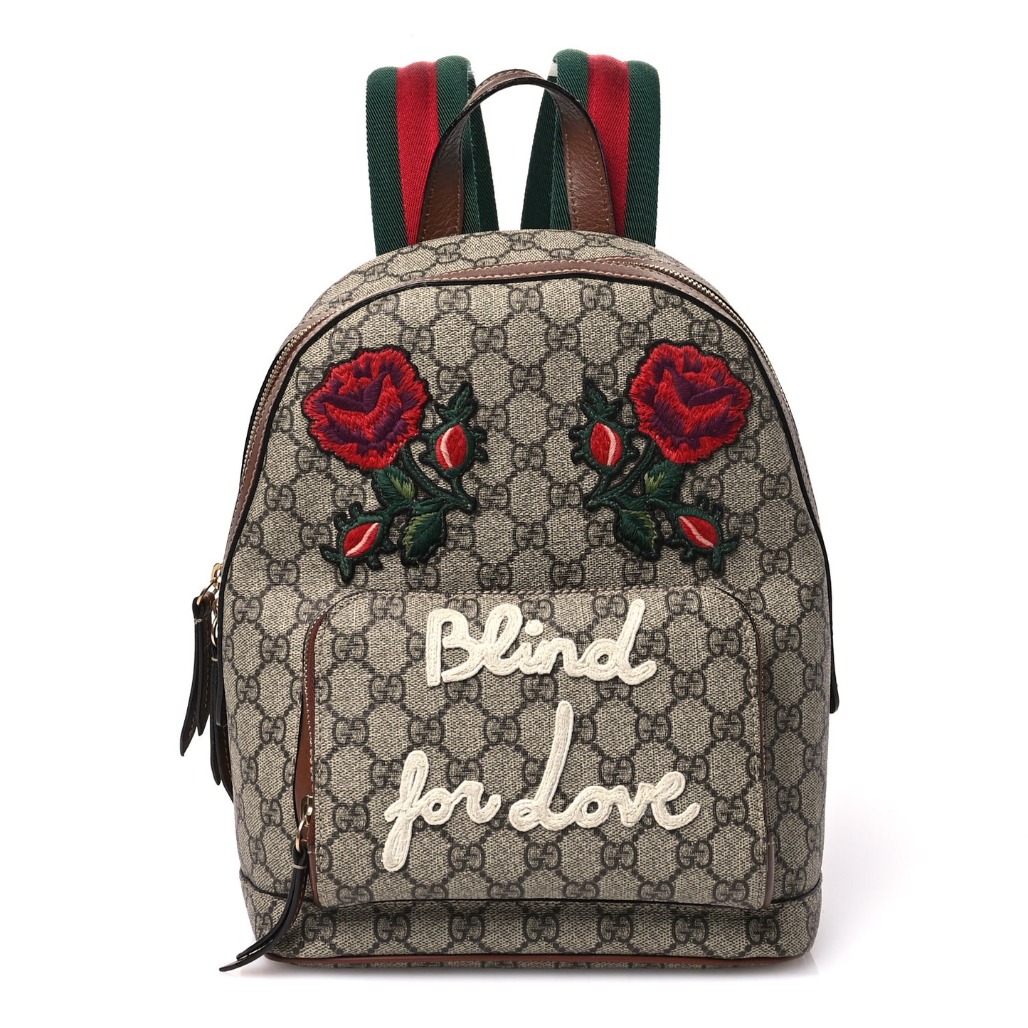 GG Supreme Monogram Web Blind For Love Embroidered Small Day Backpack