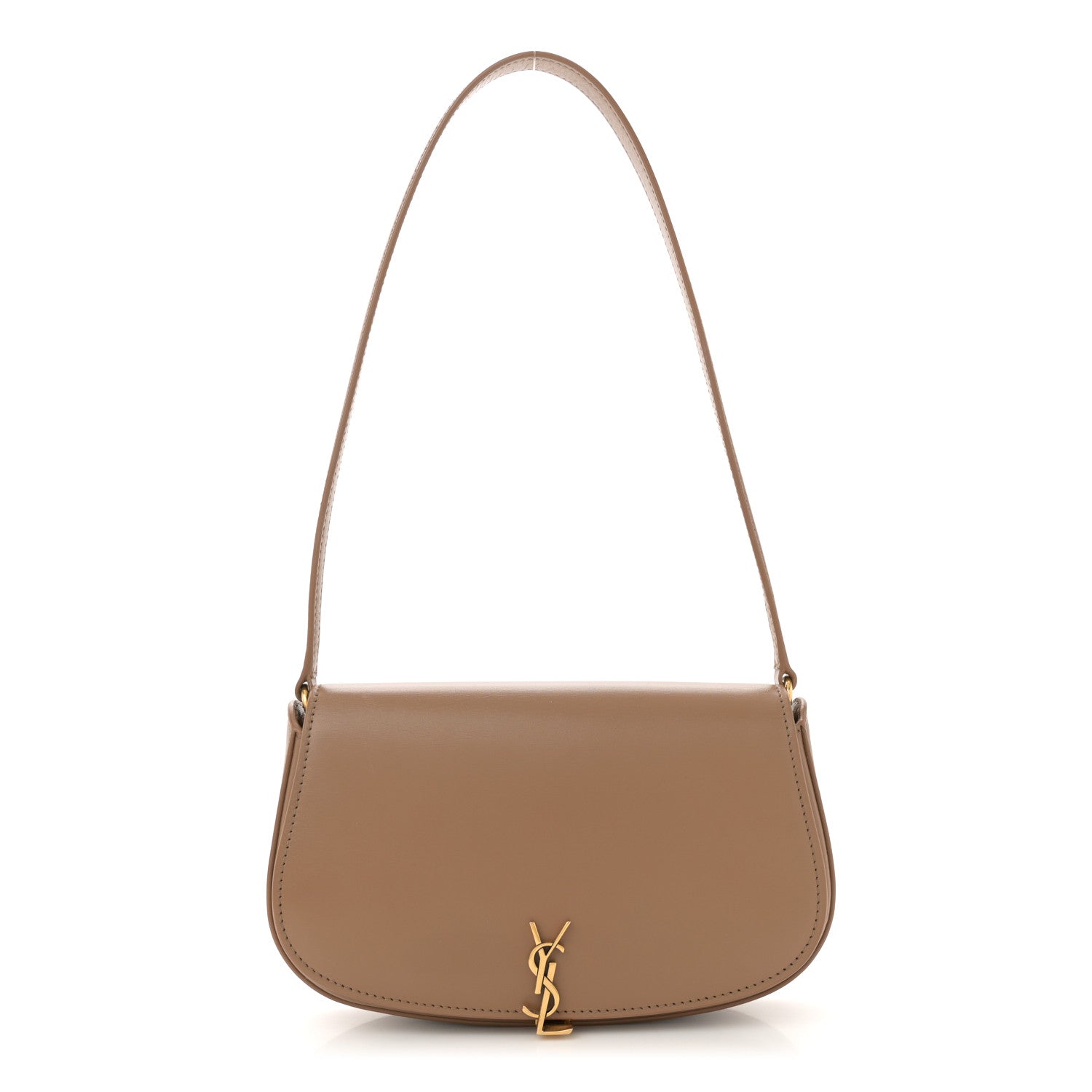 Saint Laurent Box Calfskin Mini Voltaire Shoulder Bag Dark Cork 1 of 11