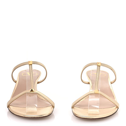 Valentino Garavani Metallic Nappa Rockstud Sandals 36 Dark Gold 2 of 8