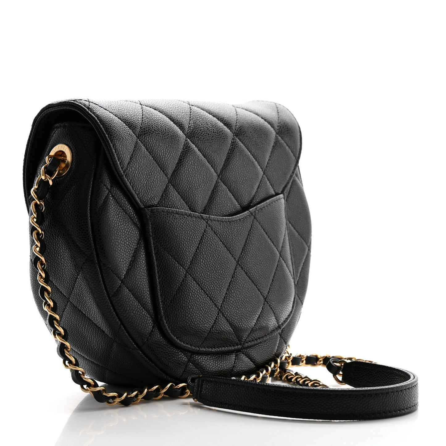 Caviar Quilted Small Messenger Flap Black