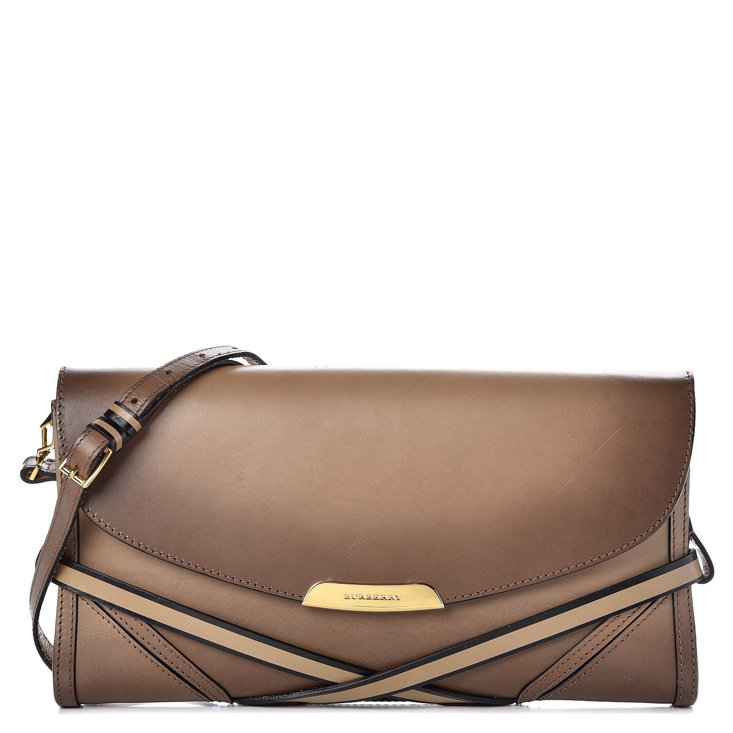 Burberry Bridle Calfskin Katherine Crossbody Clutch Beige 1 of 13