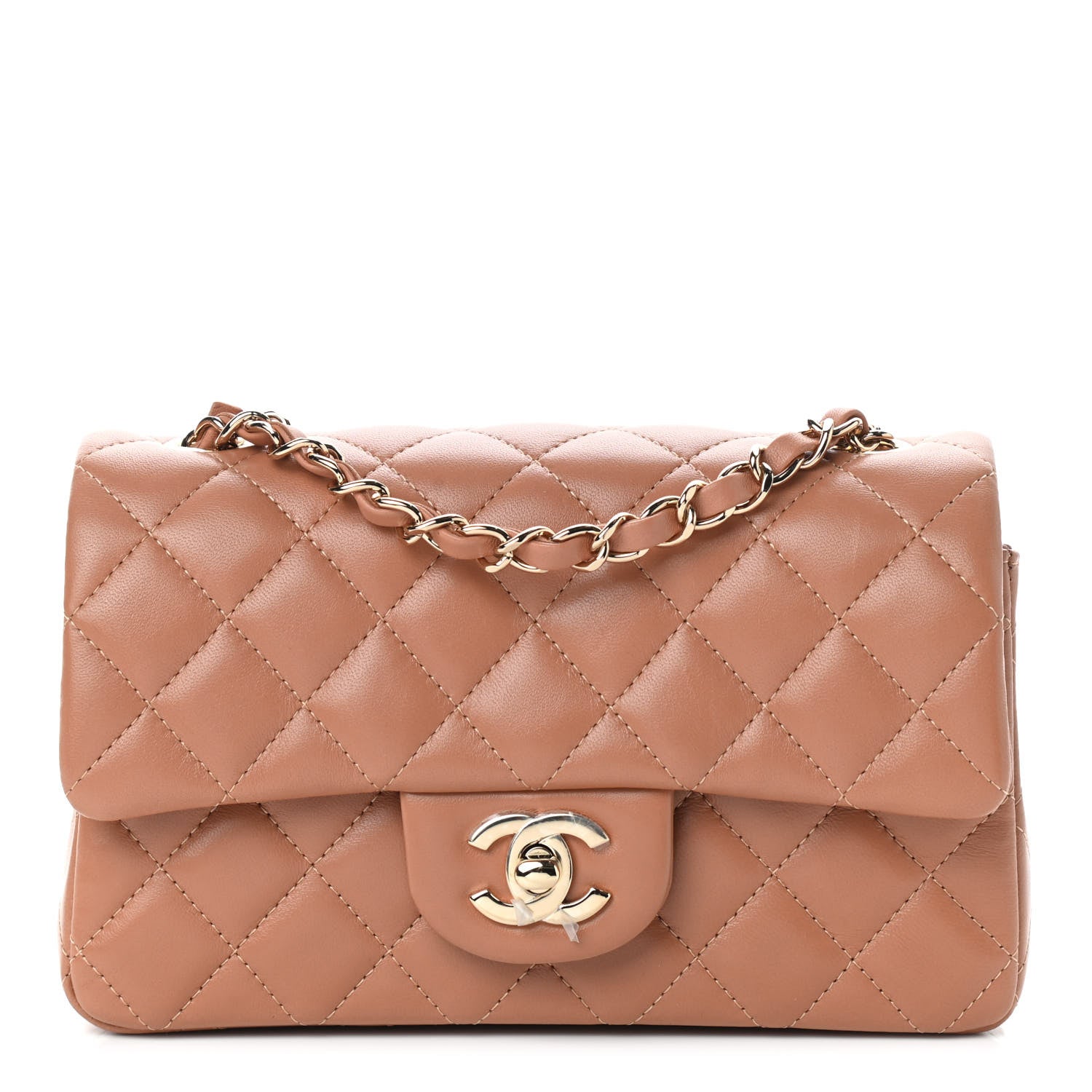 Chanel Lambskin Quilted Mini Rectangular Flap Brown 1 of 8