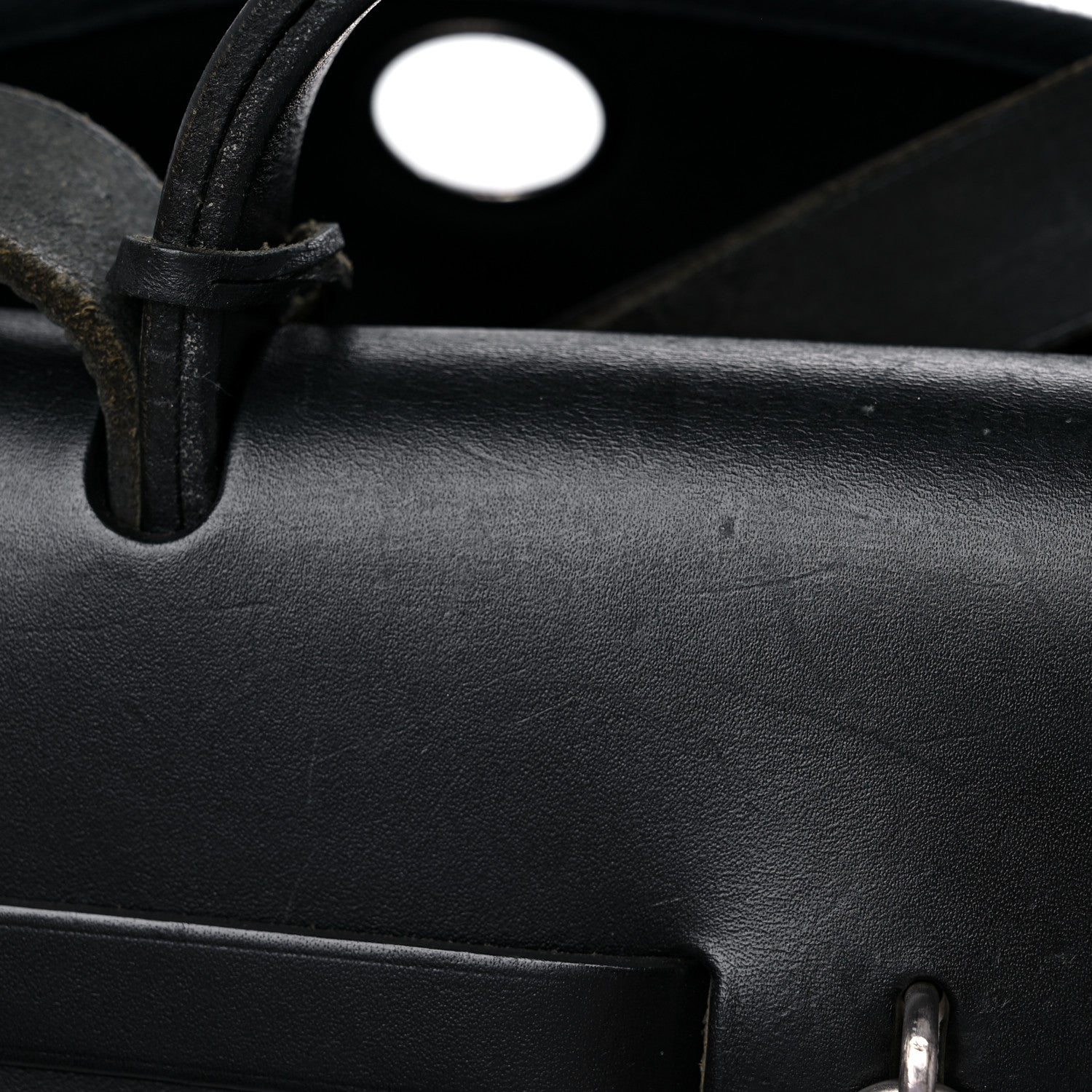 Hermes Toile Vache Calfskin Herbag 39 MM Black 14 of 28