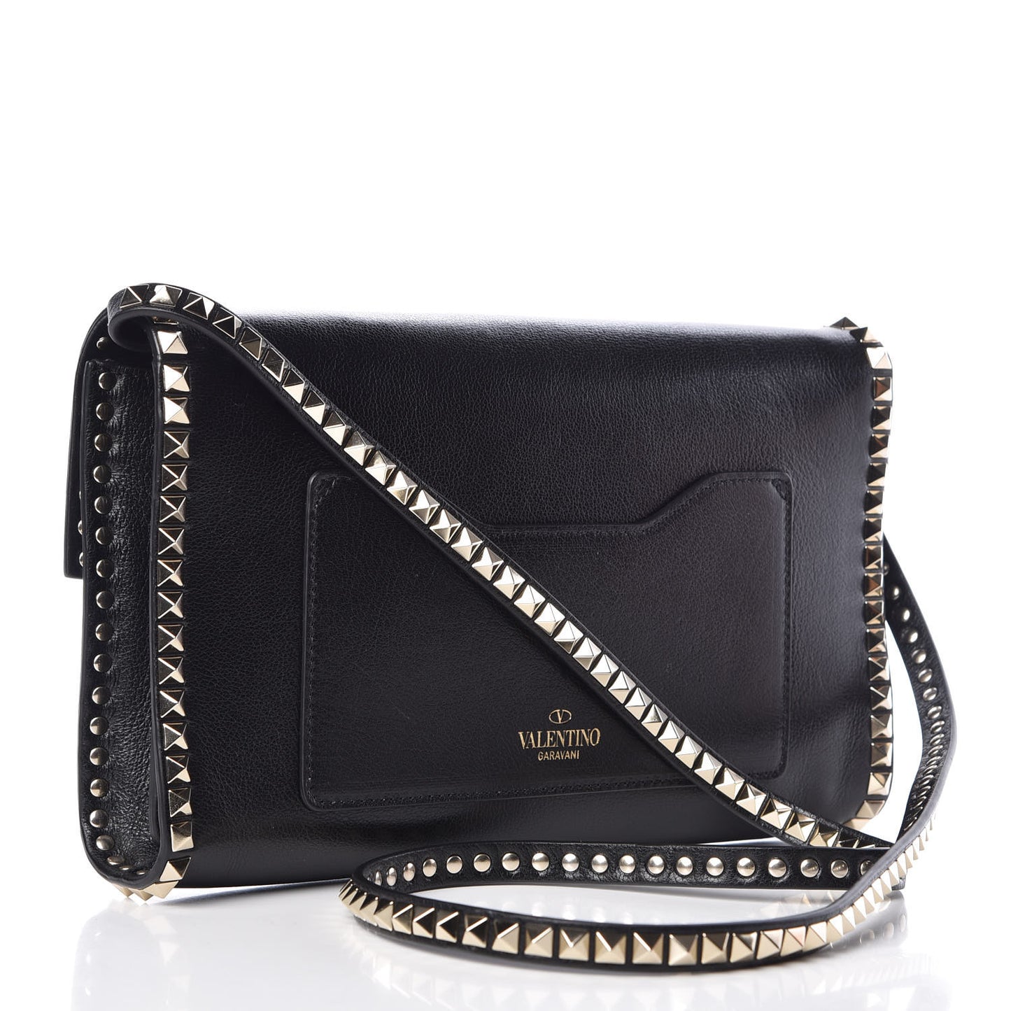 Vitello Rockstud No Limit Shoulder Bag Black