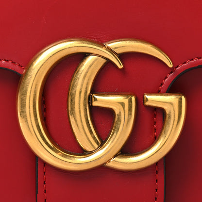 Gucci Knight Calfskin Small GG Marmont Chain Handle Bag Hibiscus Red 8 of 11