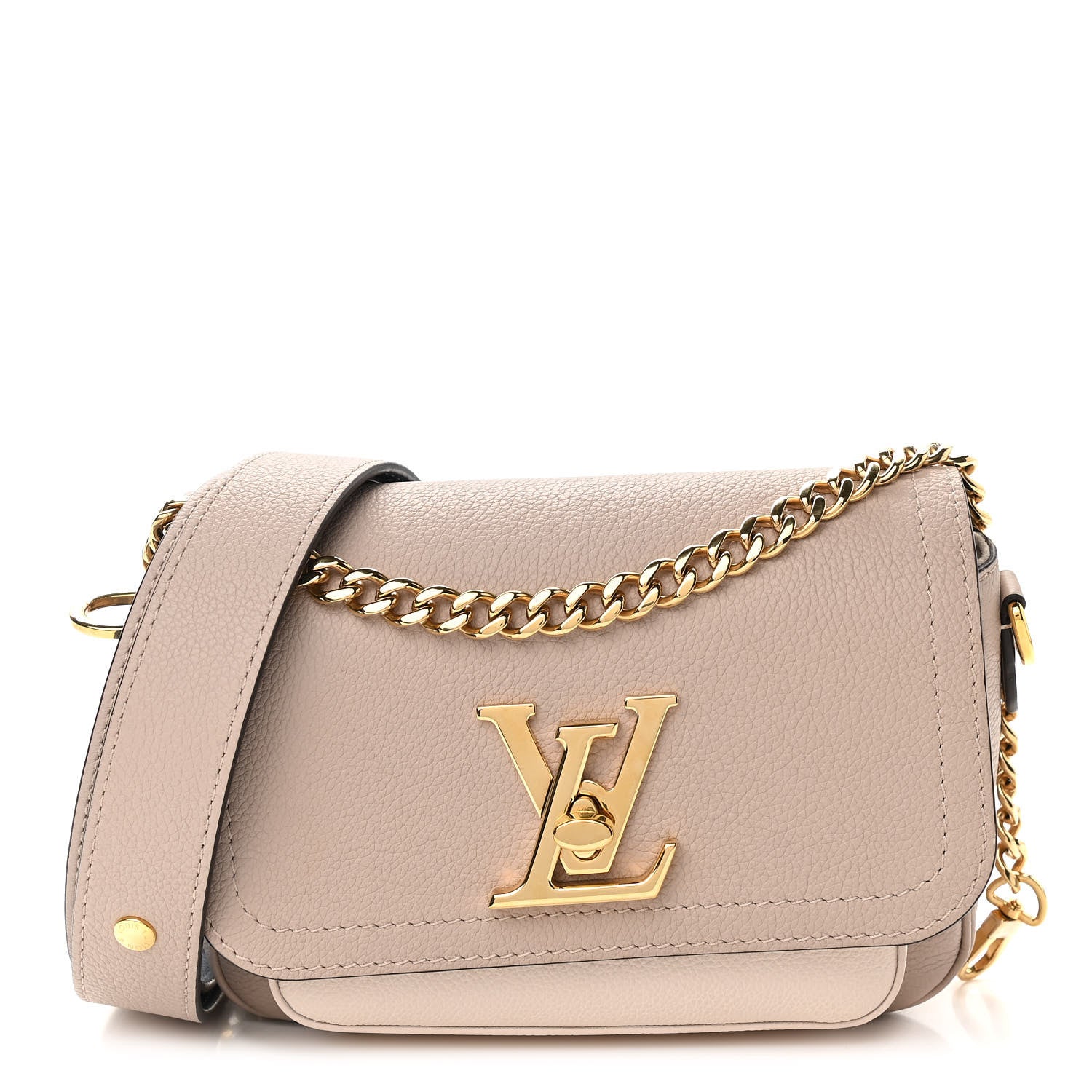 Louis Vuitton Grained Calfskin Lockme Tender Greige 1 of 9