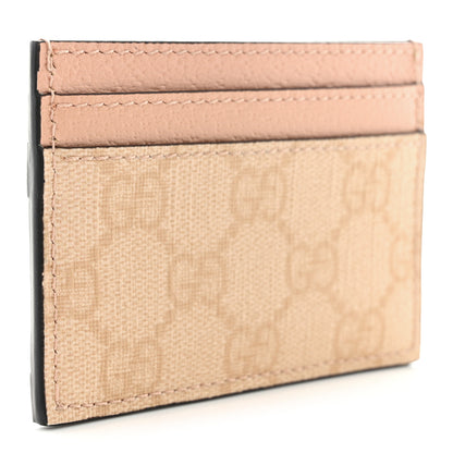 Gucci Monogram Textured Dollar Calfskin Web Ophidia Card Holder Cloche Rose Pink 3 of 7