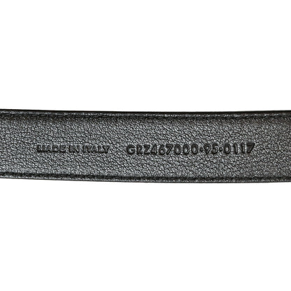 Saint Laurent Calfskin Crocodile Embossed Monogram Passant Buckle Belt 95 38 Black 9 of 10