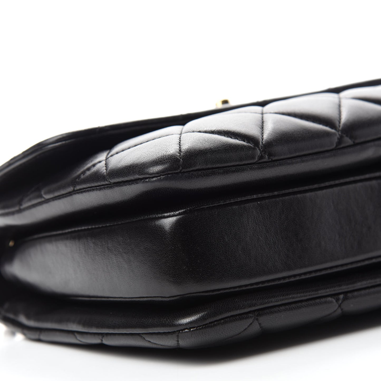 Lambskin Quilted Small Trendy CC Dual Handle Flap Bag Black