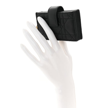 Christian Dior Lambskin Cannage Lady Dior Jasmine 5-Gusset Card Holder Black 2 of 7