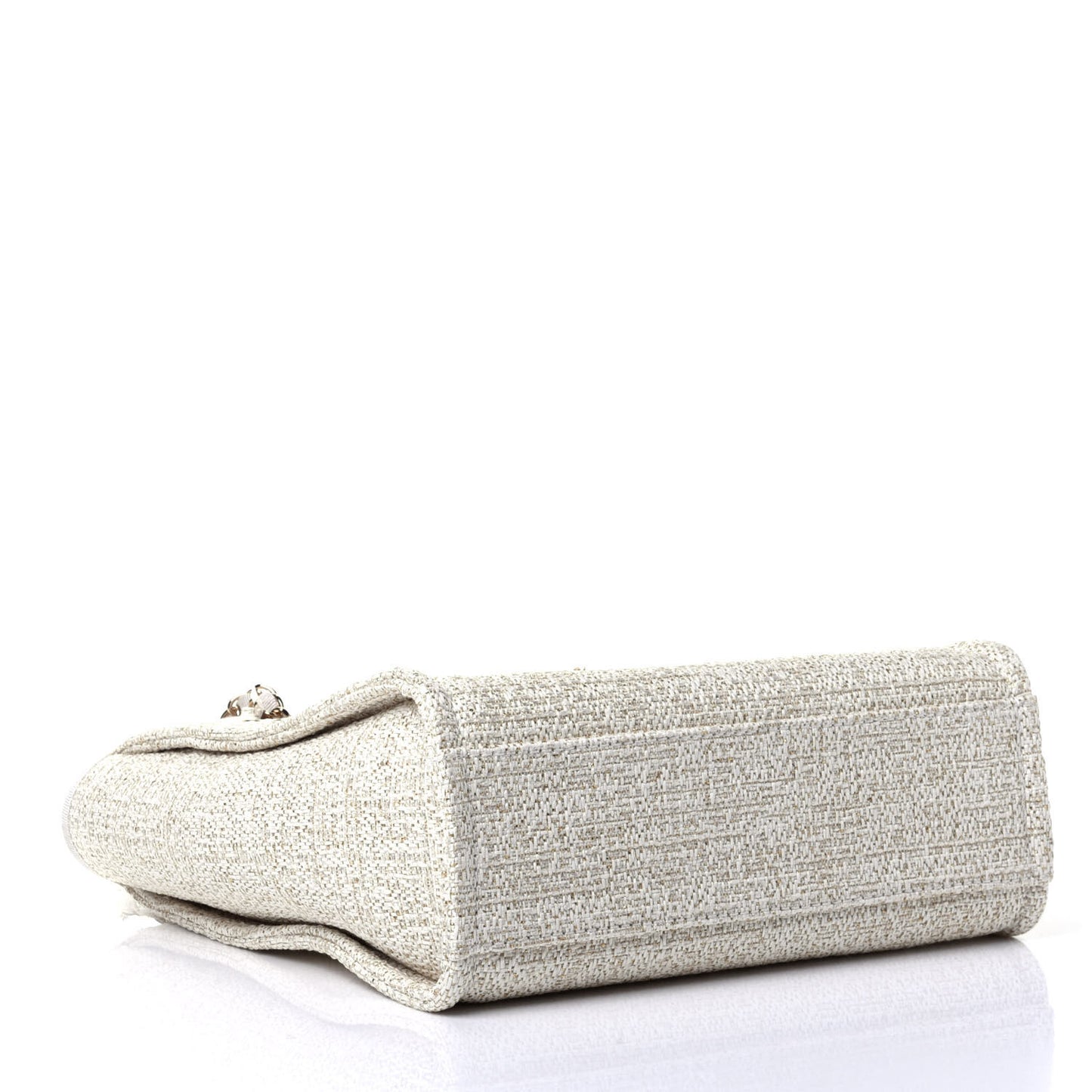 Lurex Boucle Mini Deauville Tote White