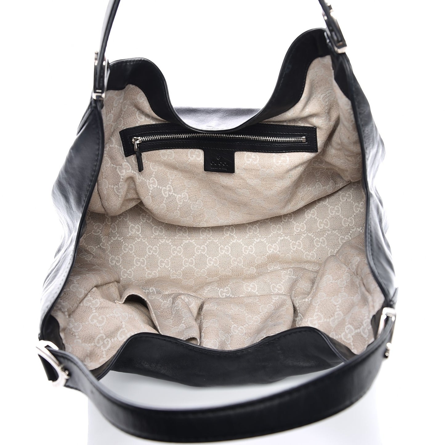 Calfskin Medium Soft Stirrup Shoulder Bag Black