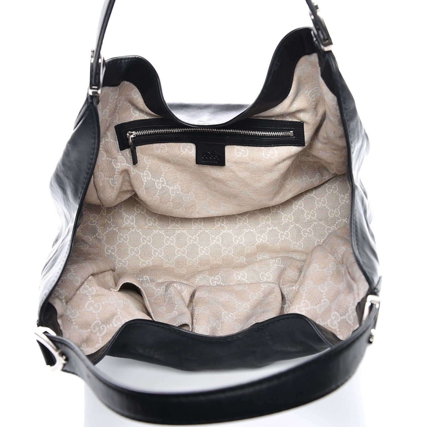 Gucci Calfskin Medium Soft Stirrup Shoulder Bag Black 5 of 7