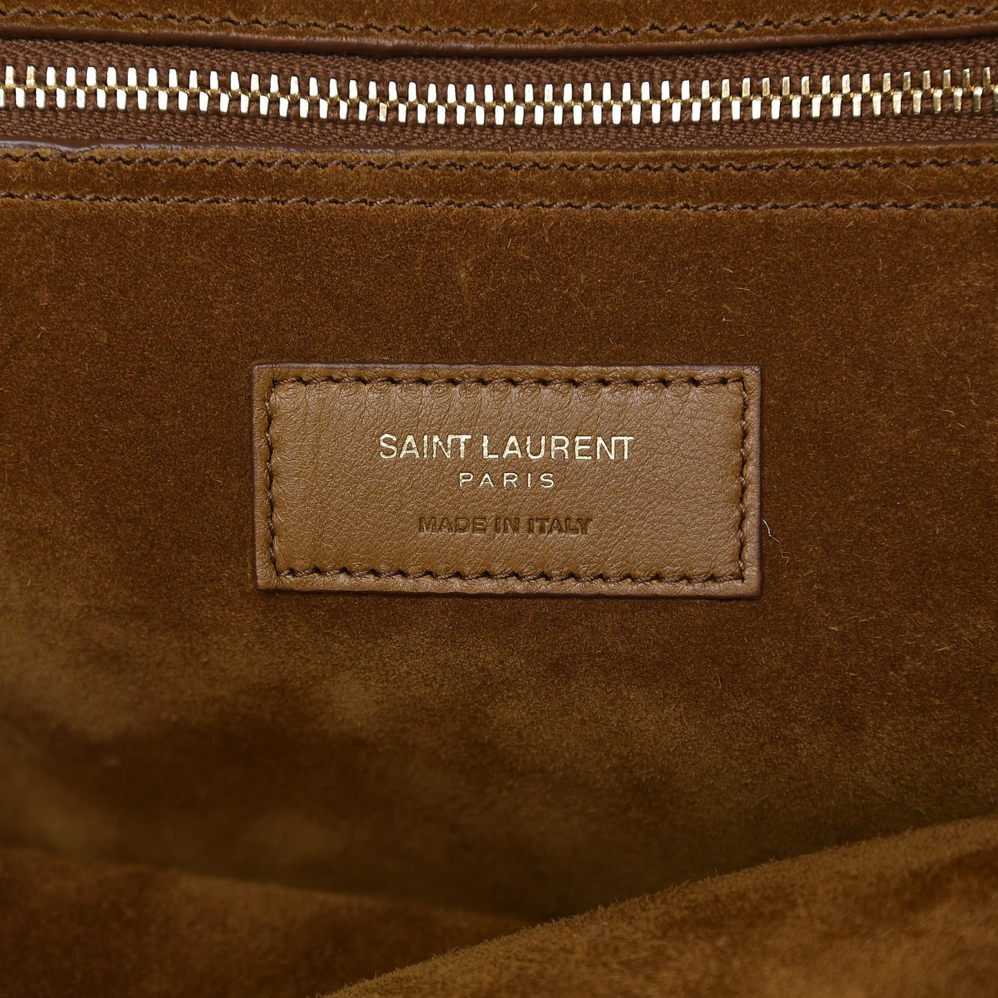 Suede Studded Bucket Bag Light Ocre