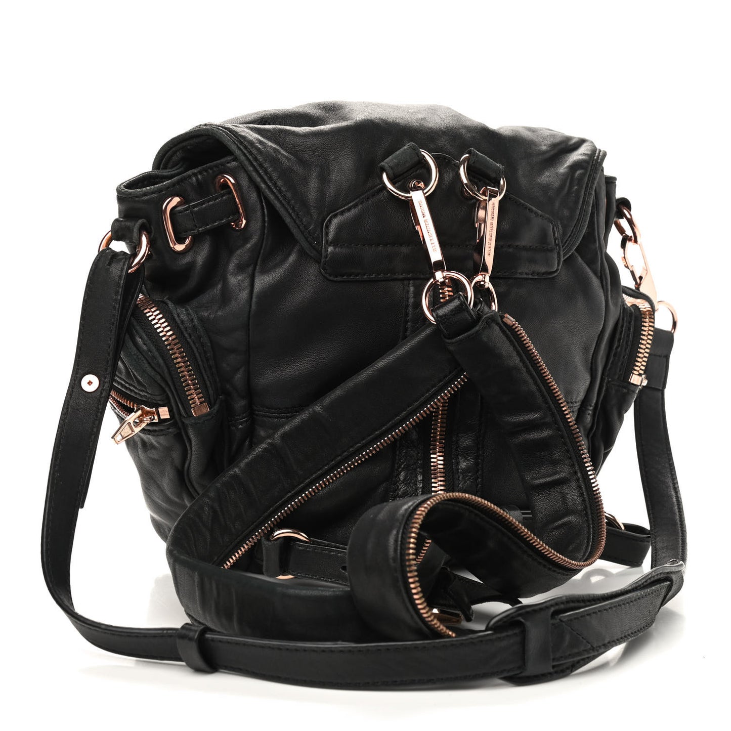 Lambskin Marti Backpack Washed Black Rose Gold Hardware