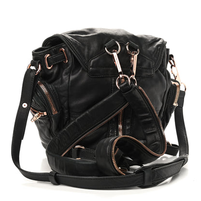 Alexander Wang Lambskin Marti Backpack Washed Black Rose Gold Hardware 3 of 10