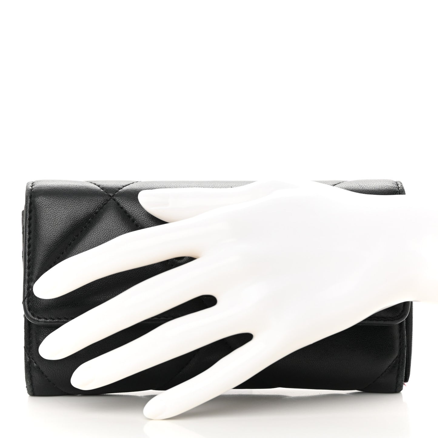 Lambskin Quilted Chanel 19 Flap Wallet Black