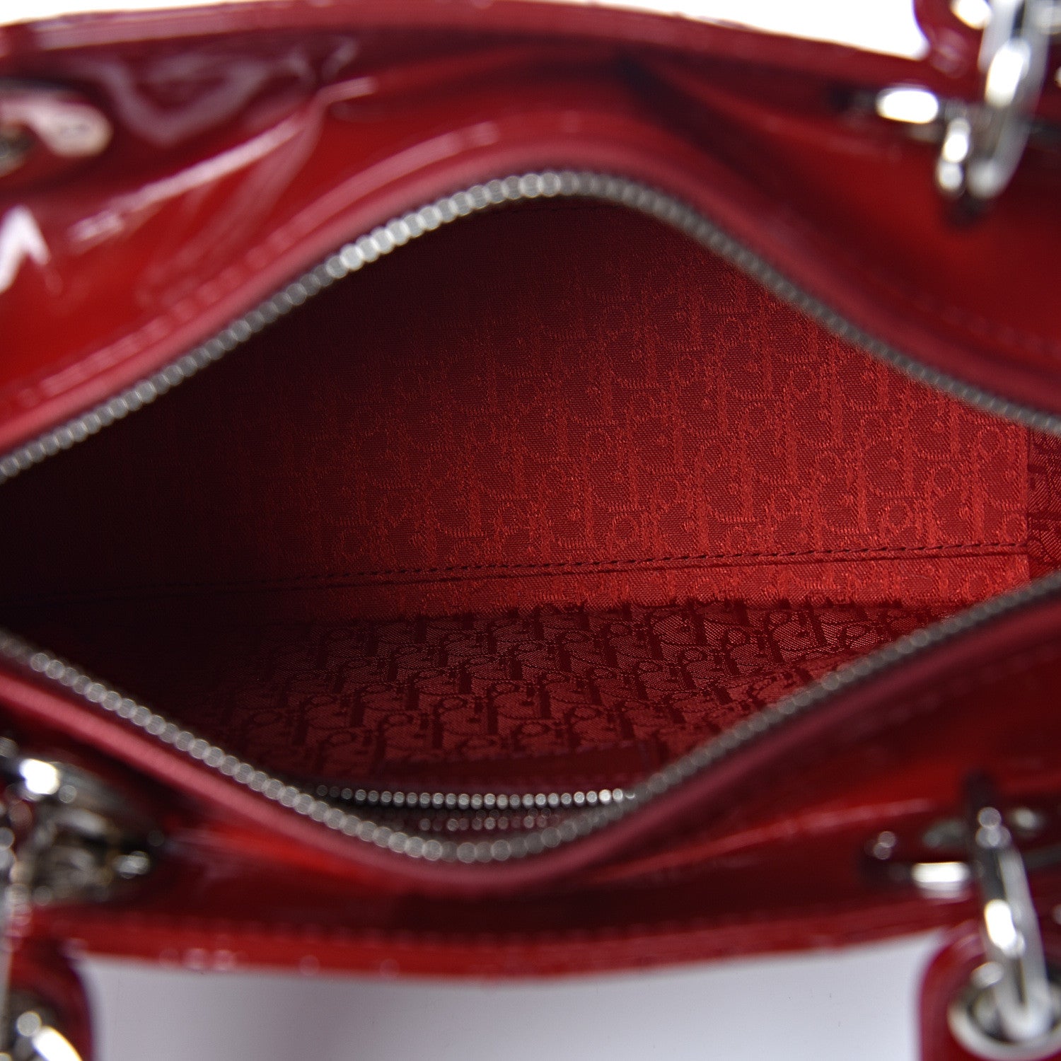 Christian Dior Patent Cannage Medium Lady Dior Red 5 of 11