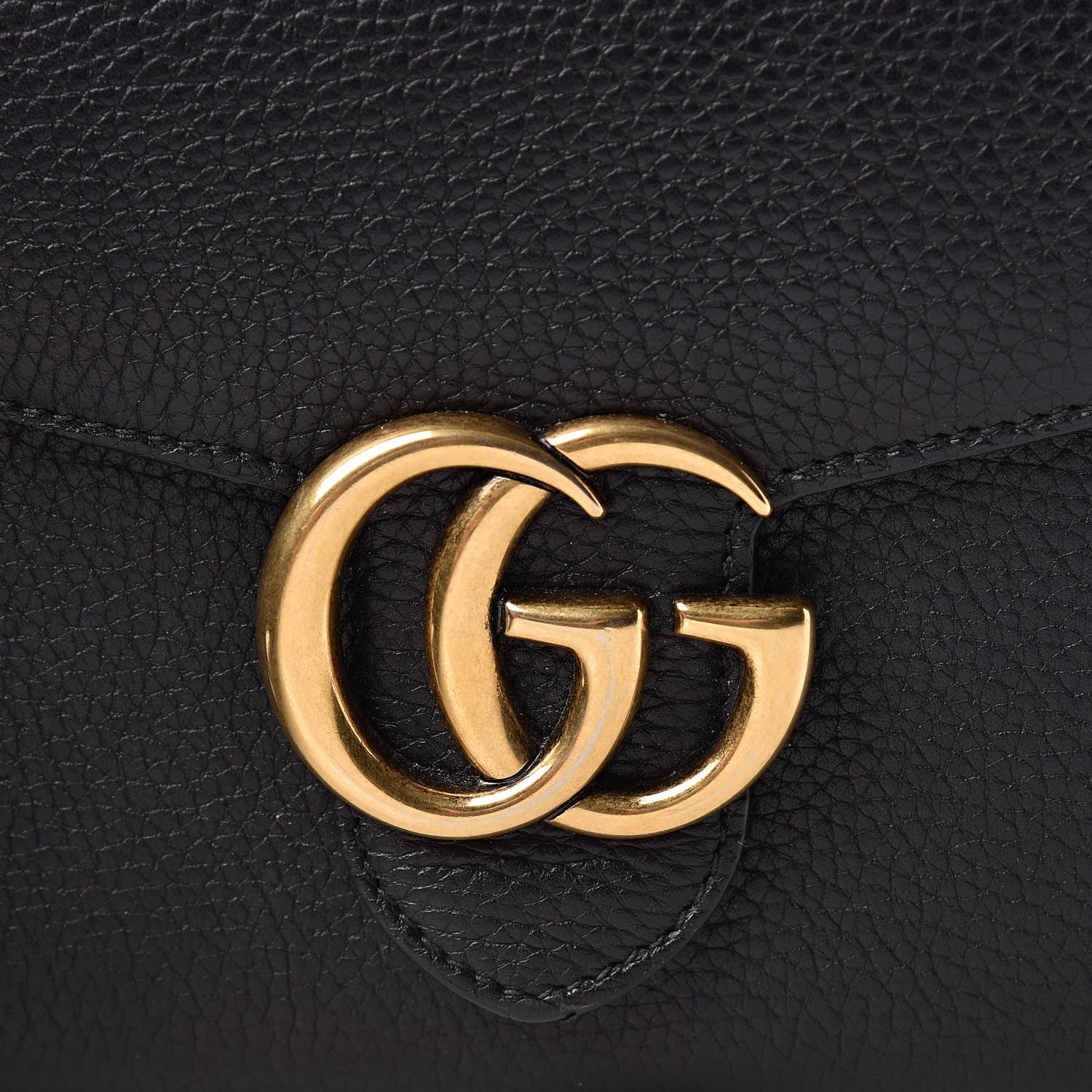 Gucci Calfskin GG Marmont Chain Wallet Black 9 of 11