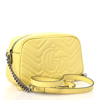 Gucci Calfskin Matelasse Small GG Marmont Chain Shoulder Bag Banana 3 of 10