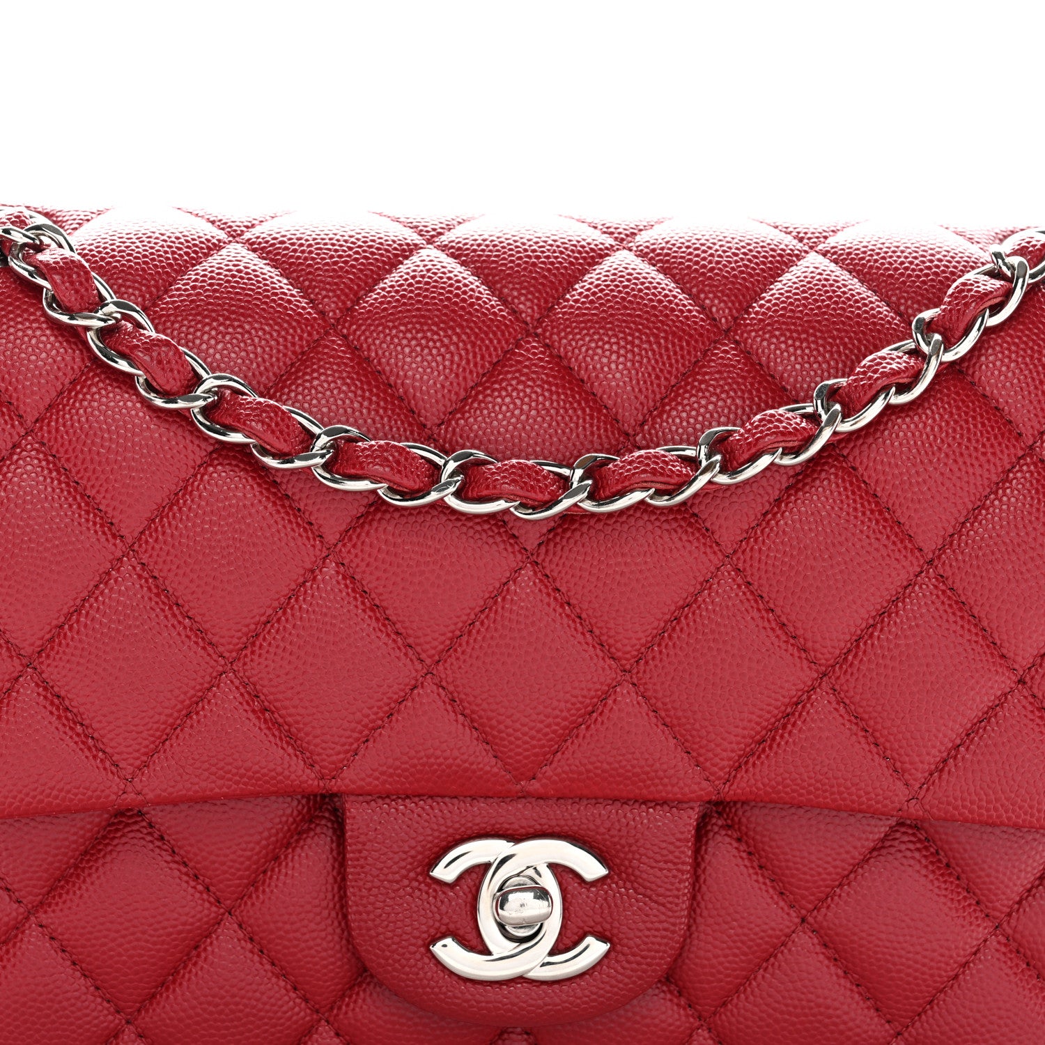 Chanel Caviar Quilted Medium Double Flap Red 20 of 34