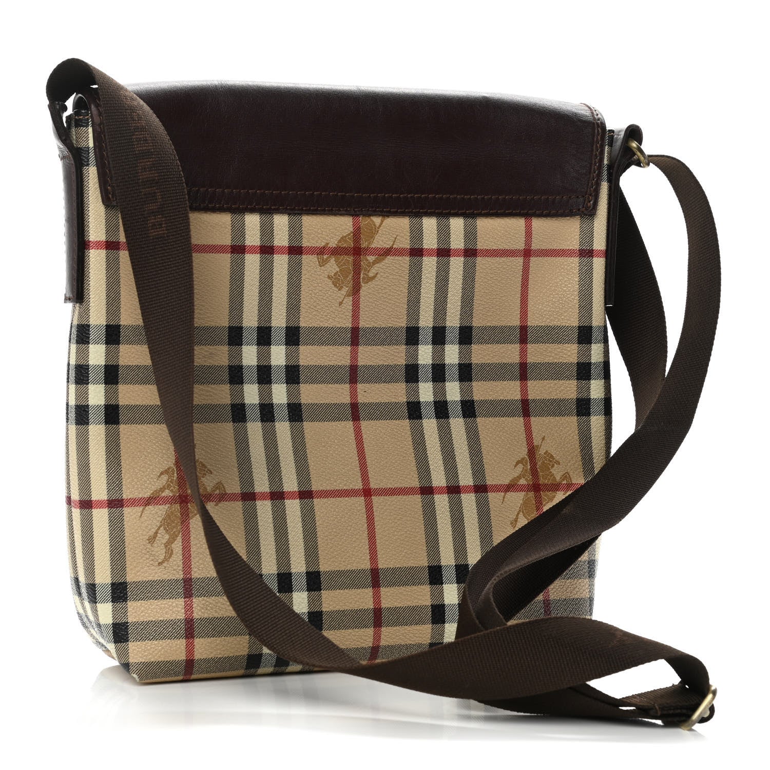 Burberry Haymarket Check Crossbody Messenger Bag Brown 2 of 16