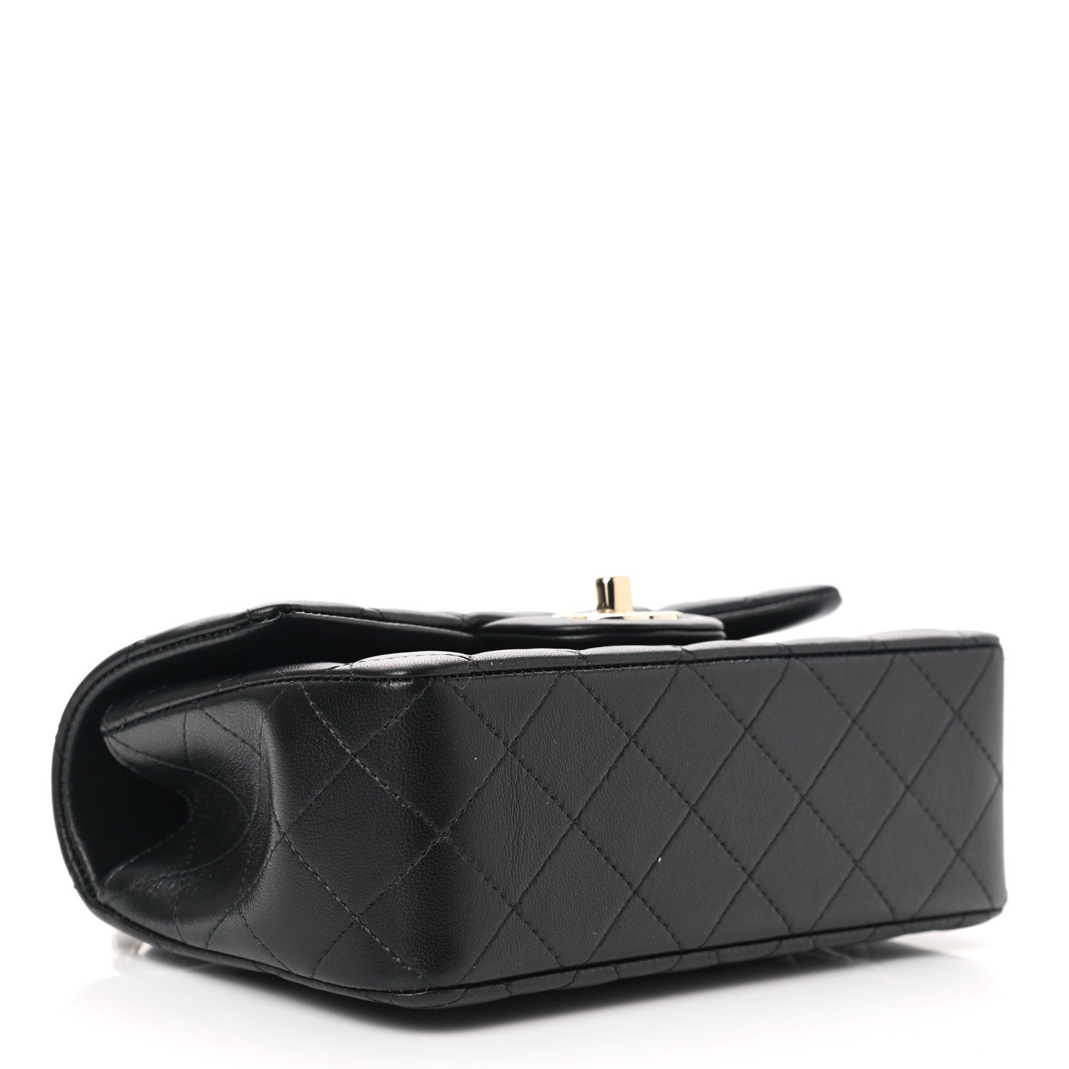 Chanel Lambskin Quilted Mini Top Handle Rectangular Flap Black 4 of 11